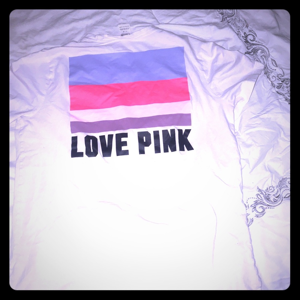VS PINK Women’s Size L white tee
